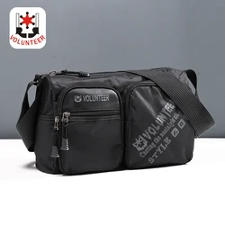 Volunteer Men's Messenger Bag Waterproof Computer Casual Oxford Cloth 2024 Commuter Multiple Pockets Sling Shoulder Bags 1832-08