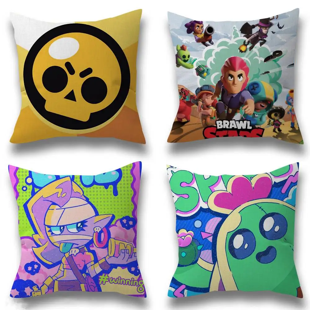 Cute Cartoon B-Brawl Game Cushion Cover Pillowcase Upholstery Sofa Throw Pillow Home Decor Pillowcas