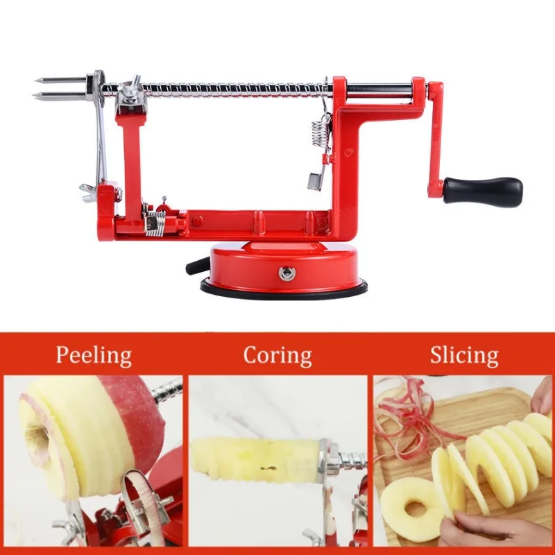 Professioneller, robuster Apfelschäler, Entkerner, 3-in-1, hochwertige Schneid-, Entkern- und Peeling-Schneidwerkzeuge