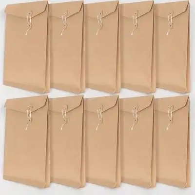 

10 шт., крафт-бумага формата А4, конверт для файлов, завязка на веревке, органайзер для документов, папка для документов, офисные принадлежности, конверт для файлов