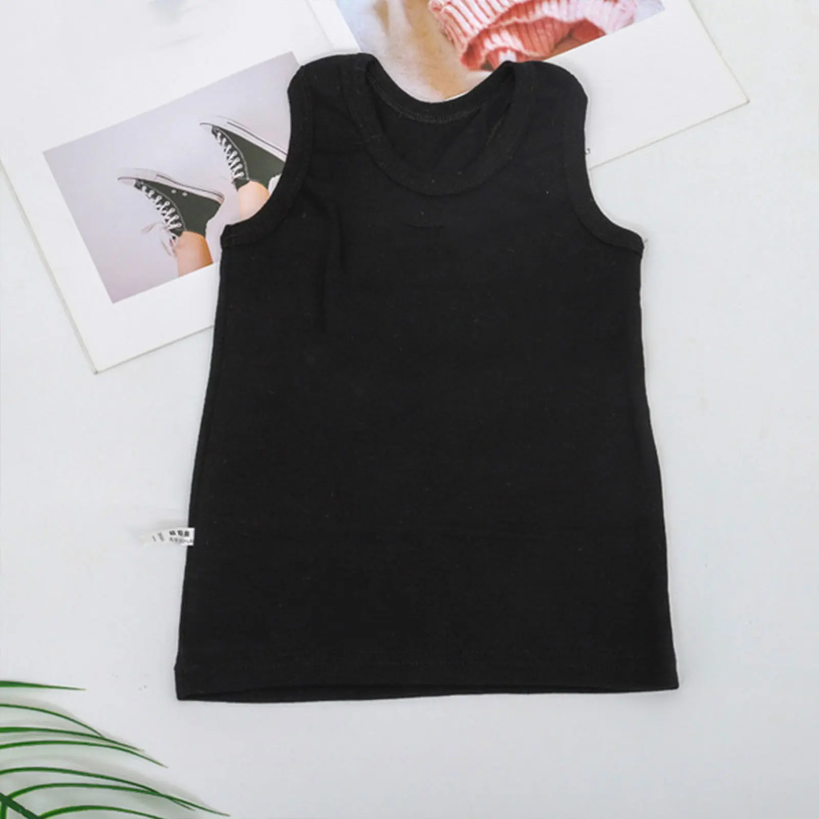 

4Pcs Kid Girl Vest Breathable Cotton Boy Girl Sleeveless Child Vest Waistcoat Black Comfortable Children Clothing