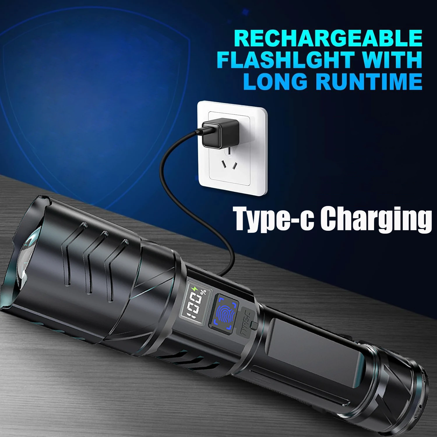 Portable Rechargeable LED Flashlights High PowerTactical Flashlight Telescopic Zoom Torch Lamp Outdoor Camping Fishing