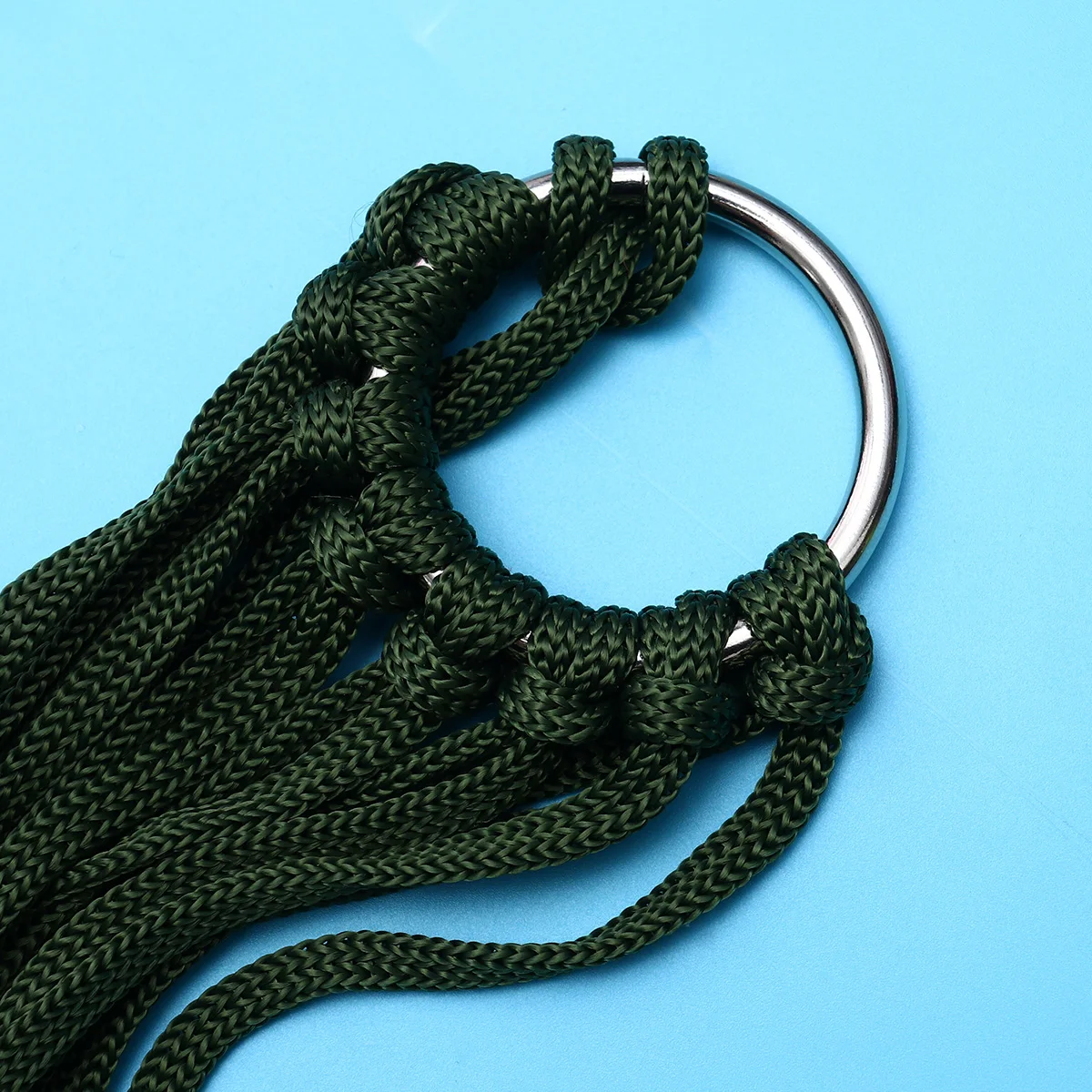 

Outdoor Camping Hammock Portable Durable Nylon Mesh Bed Army Green Swing Rope Hanging Sleep Net Suitable Backyard Patio Travel