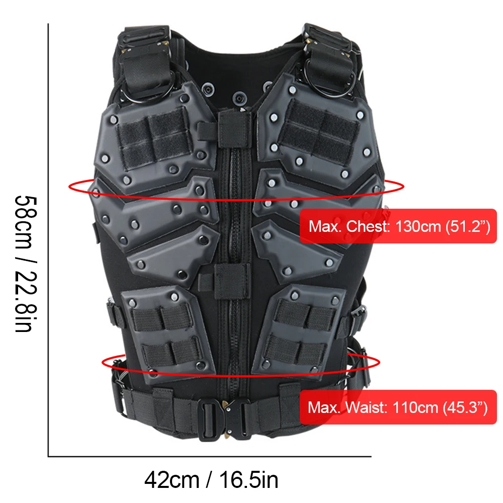 Imagem -05 - Combate Molle Vest Armadura Airsoft Paintball Caça Plate Carrier Acessórios ao ar Livre Exército Wargame Ajustável