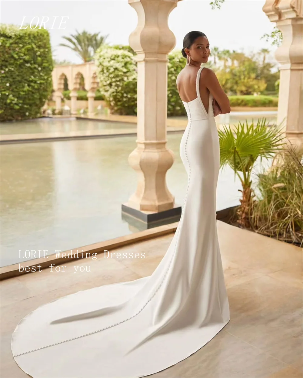 LORIE Luxury Mermaid Civil Wedding Dress Square Collar Bridal Dresses Pleat Irregular Engagement Wedding Gown Customized 2026