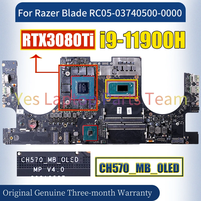 CH570_MB_0LED For MSI RC05-03740500-0000 Laptop Mainboard SRKT7 i9-11900H RTX3080Ti GN20-E7-A1 Notebook Motherboard