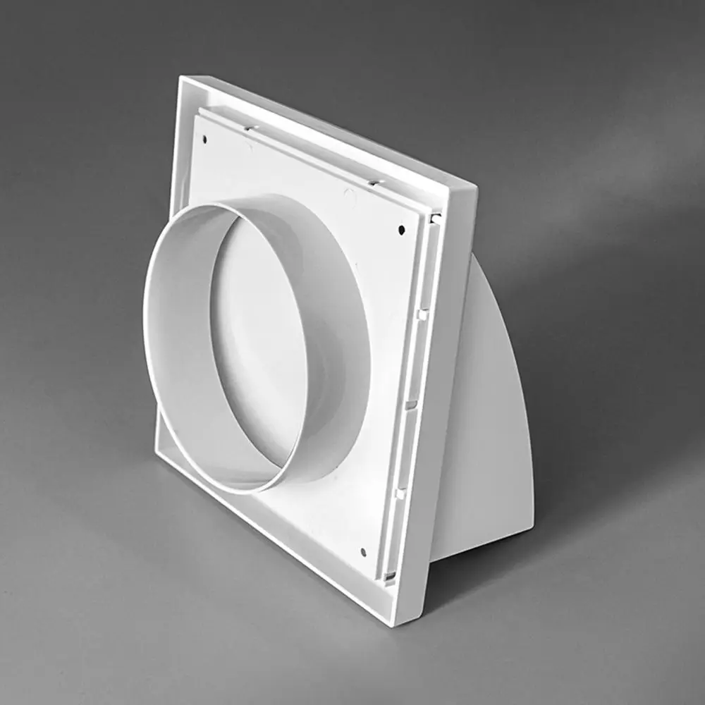 ABS Material Exterior Wall Ventilation Grille Rainproof Design With Valve Range Hood Duct Air Outlet Vent Cap Range Hood Duct