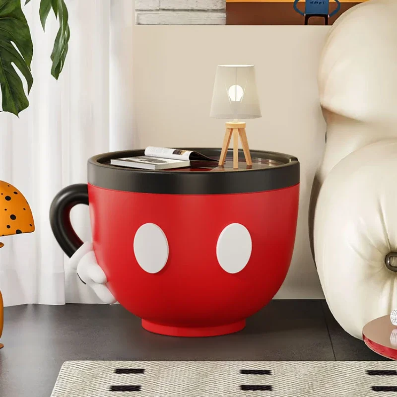 Cartoon Creative Mouse Coffee Cup and Small Coffee Table, Living Room Sofa Snack Storage Side Table, Home Furniture Gift Set