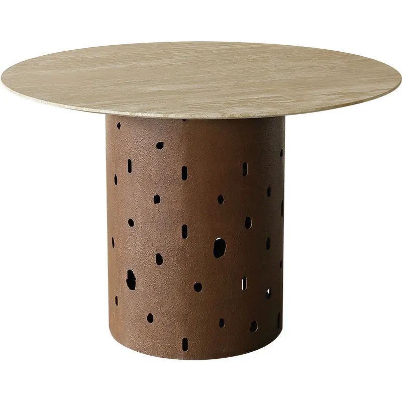 Wabi Sanfeng B & B imitation clay round table Japanese retro cave stone round dining table