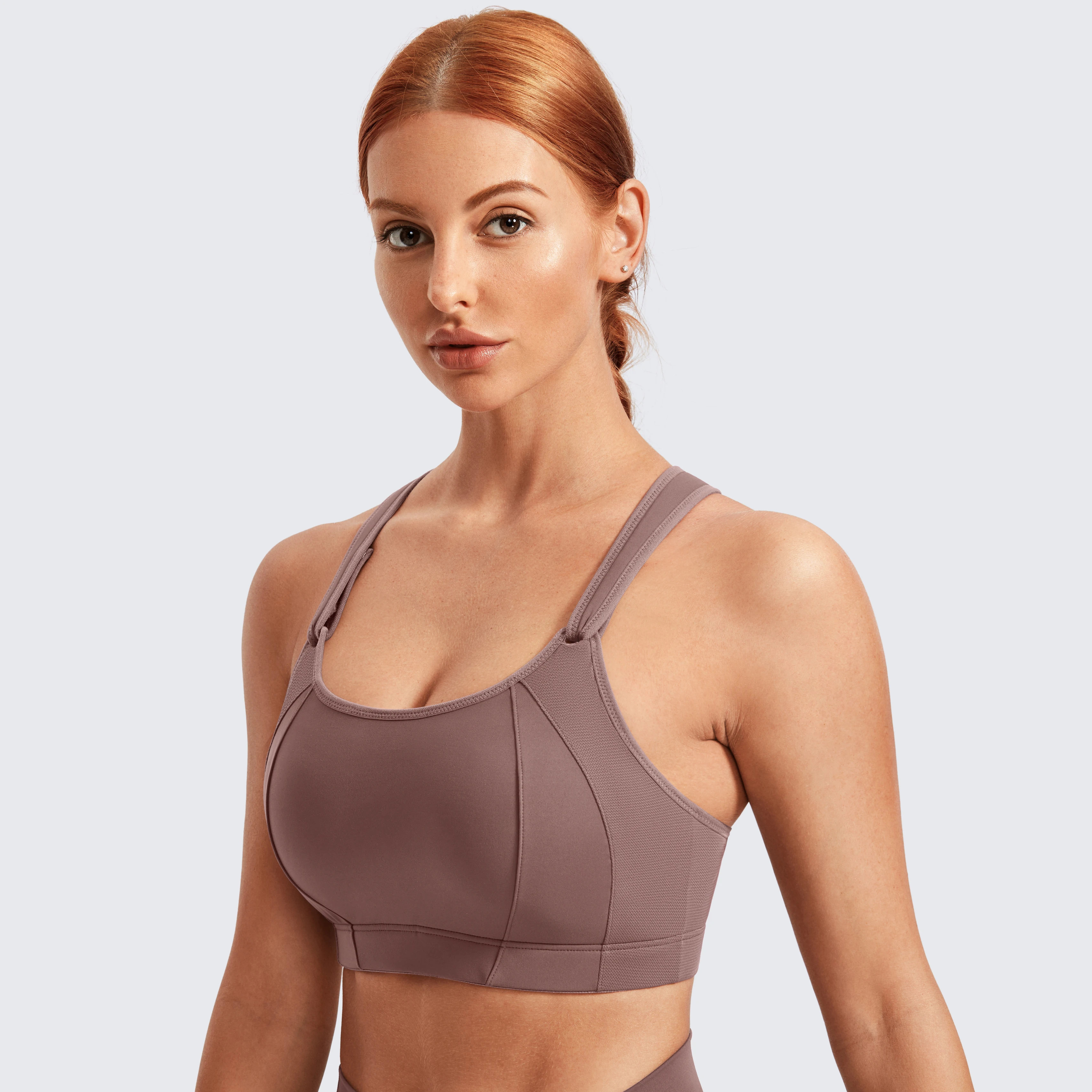 Reggiseno sportivo anteriore regolabile ad alto impatto supporto leggermente imbottito Wireless Racerback donna allenamento reggiseni da corsa siere top reggiseni