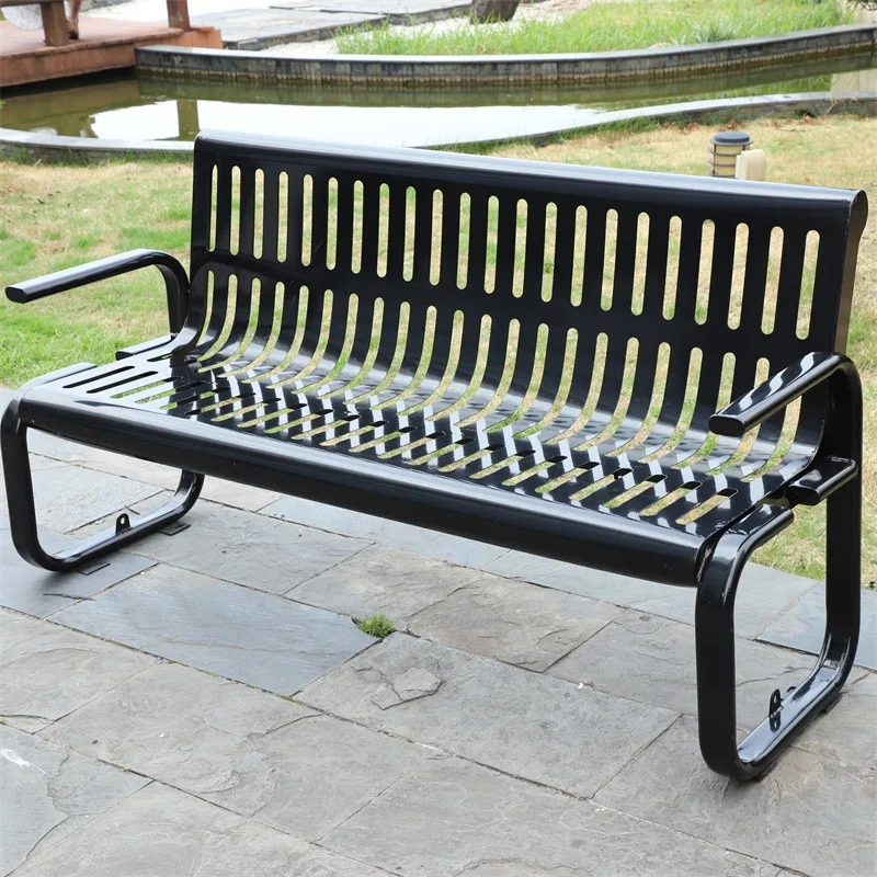 Great Quality Outdoor  Metal Garden Bench Street Leisure Public Steel Bench