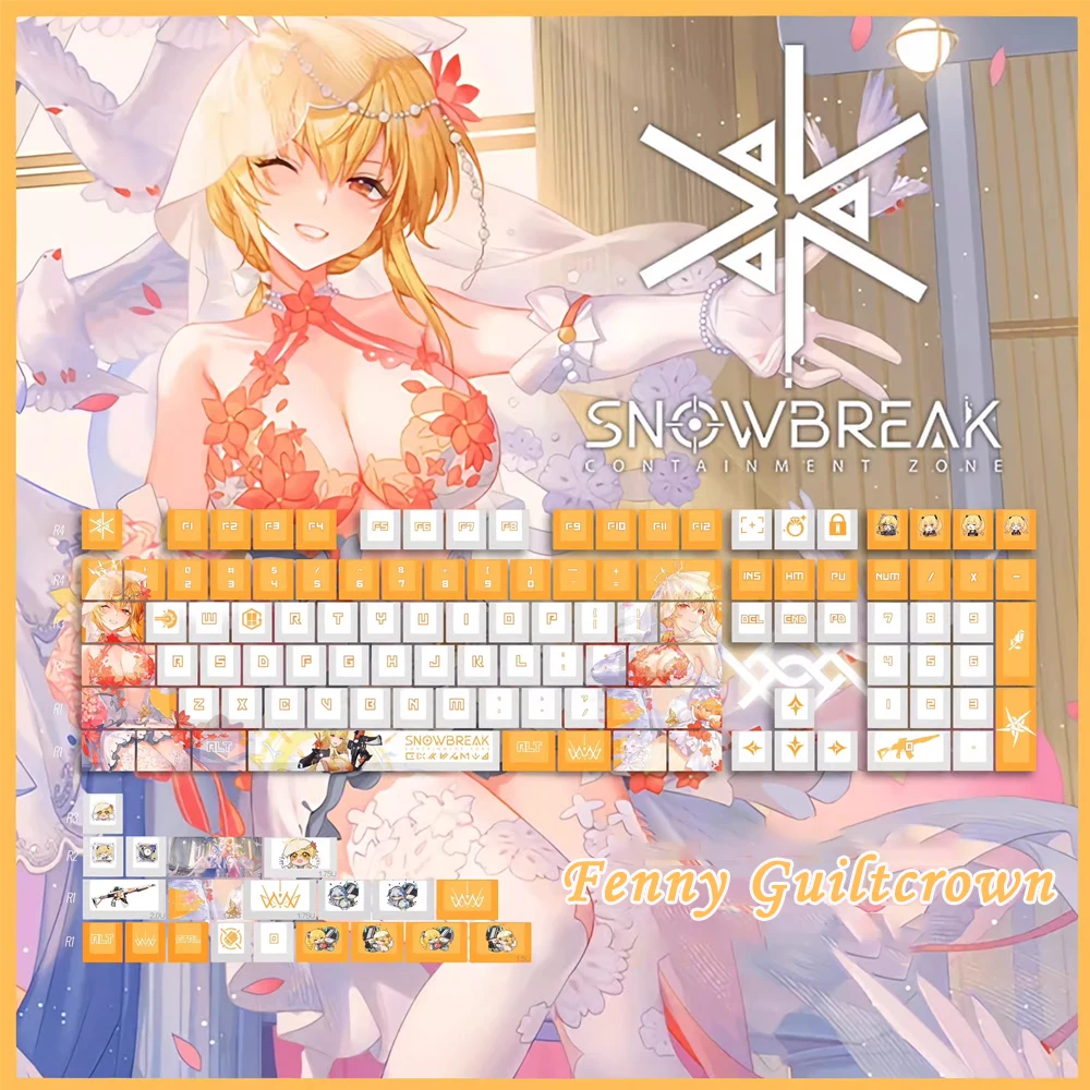 Snowbreak: Containment Zone Keycap PBT Dye Subbed Cherry Profile Keycaps Anime Game Key Caps for MX Swtches Mechanical Keyboard