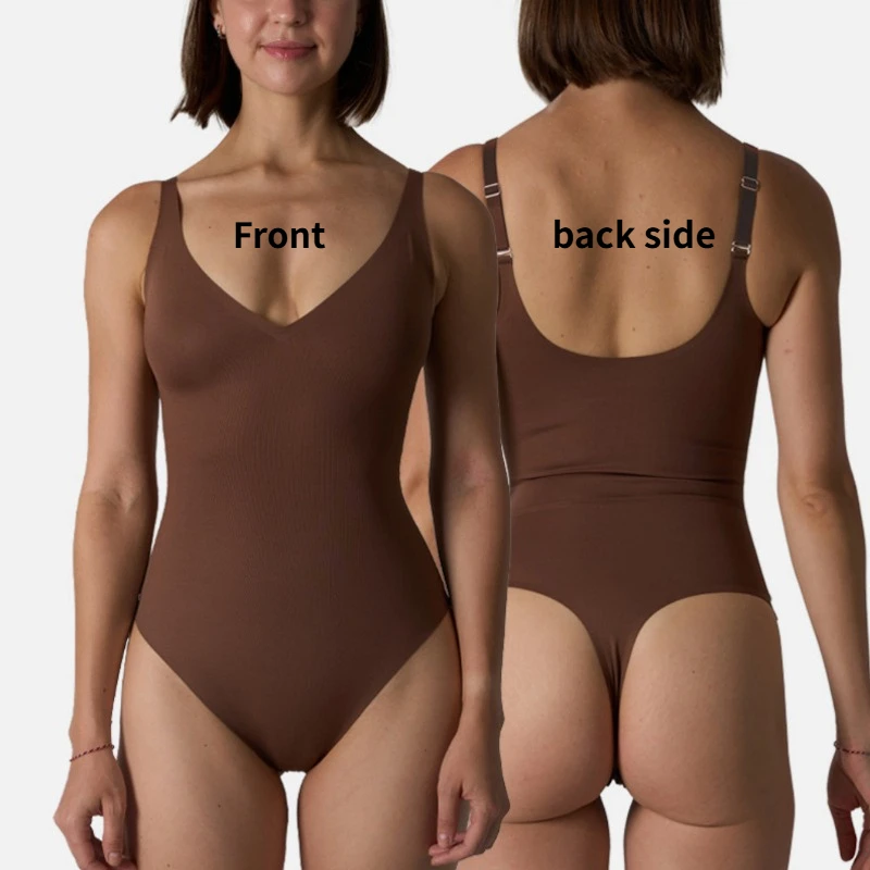 Faja Moldeadora de Alta Resistencia para Mujer, Sin Costuras, con Cuello en V, Abertura Abdominal y Espalda Bella