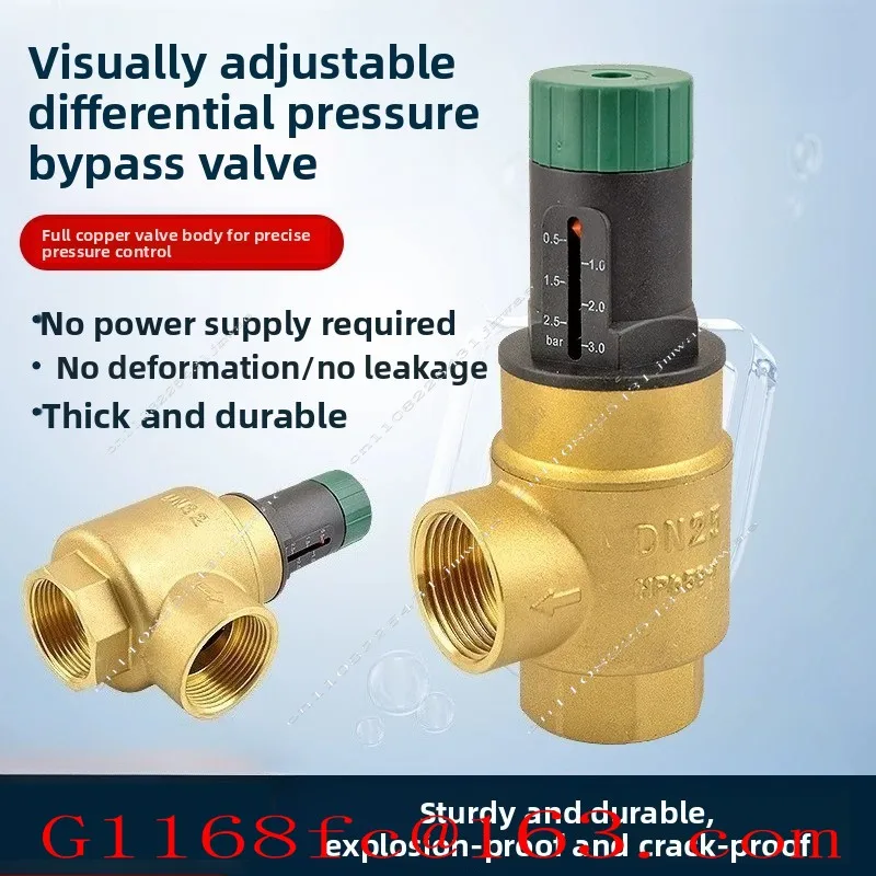 Heat Pump 25 Pressure Differential Bypass Valve Visual Adjustment All Copper Dial Balance Automatic Replenishment Valve