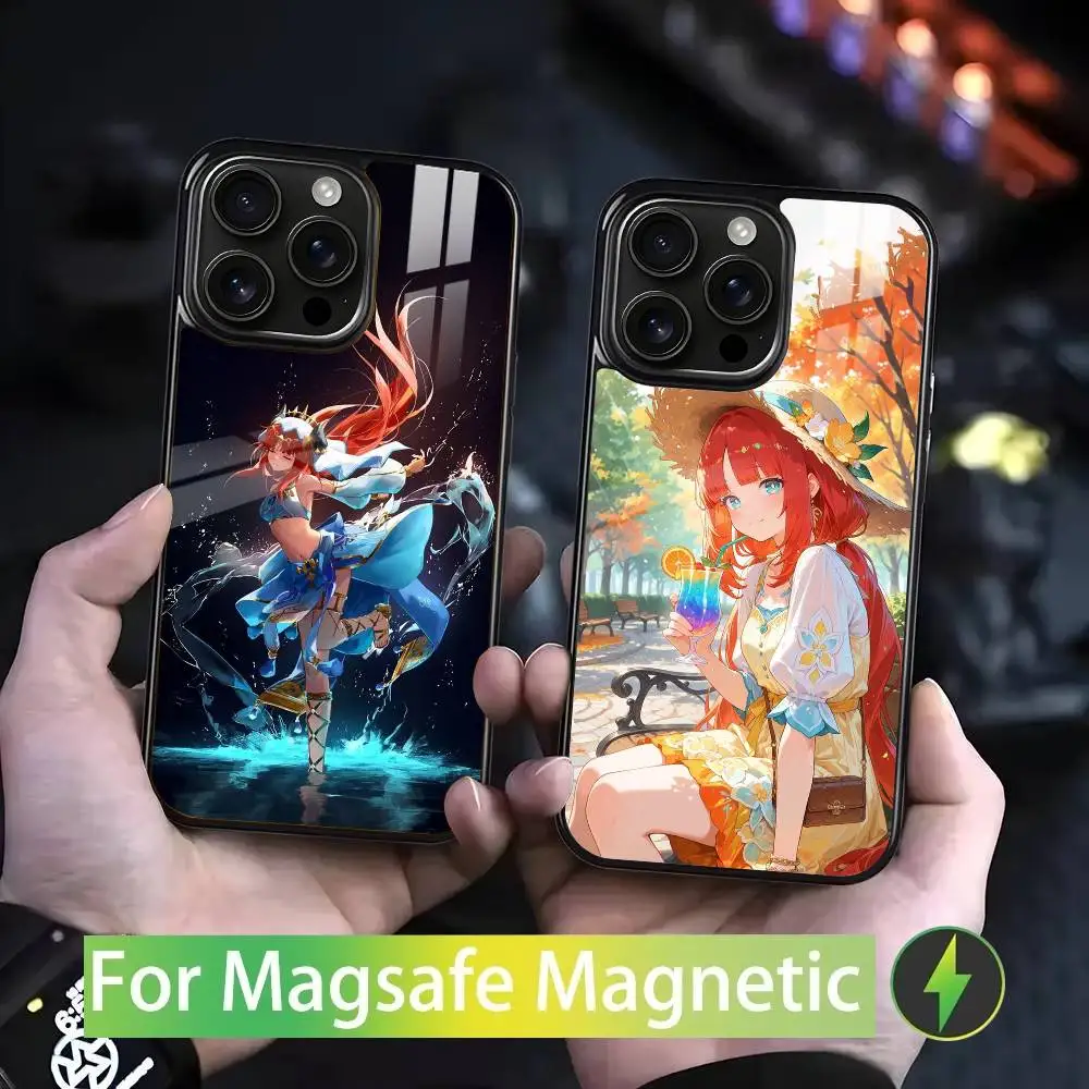 

N-Nilou G-Genshins For iPhone 17,16,15,14,13,12,11,Pro,Max,Plus,Mini,SE4,E Magnetic Magsafe Wireless Charging