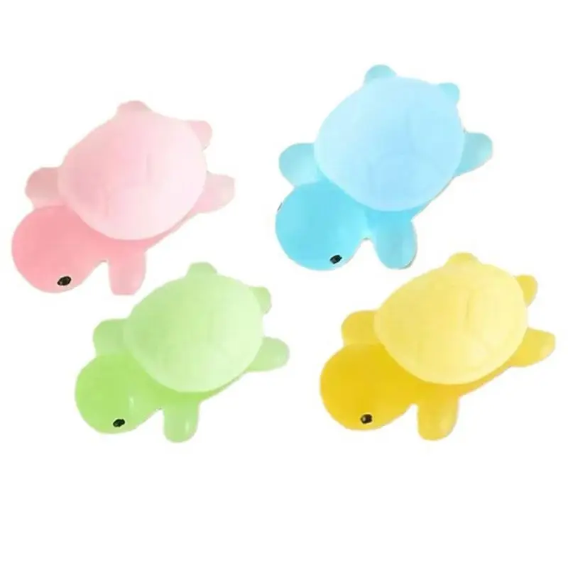 A96K-Little Turtle Handmade Essential Oil Soap 4 Pieces Ofcute Little Turtle Moisturizing Soap Children's Cleansing Bath Soap