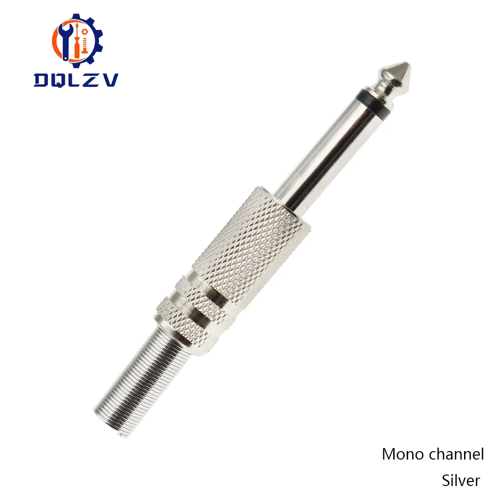 Vergoldung 6,35 MM Jack Stecker Männlich Mono Audio Stecker Adapter 1/4 Zoll Männlich Löten Audio Stereo Anschlüsse