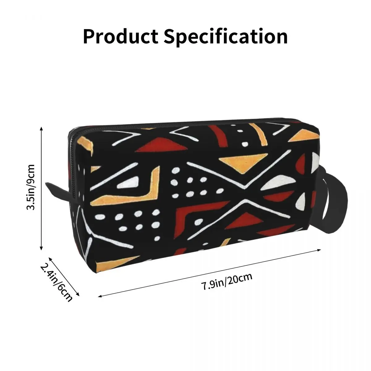 African Bogolan Mudcloth Pattern Makeup Bag Cosmetic Storage Dopp Kit Toiletry Cosmetic Bag for Women Beauty Travel Pencil Case