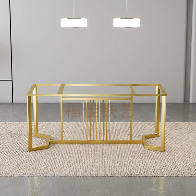 Luxury Modern Office Tea Room Tea Table with Mark Dining Table Metal Legs - New Chinese Kung Fu Tea Table Lamp