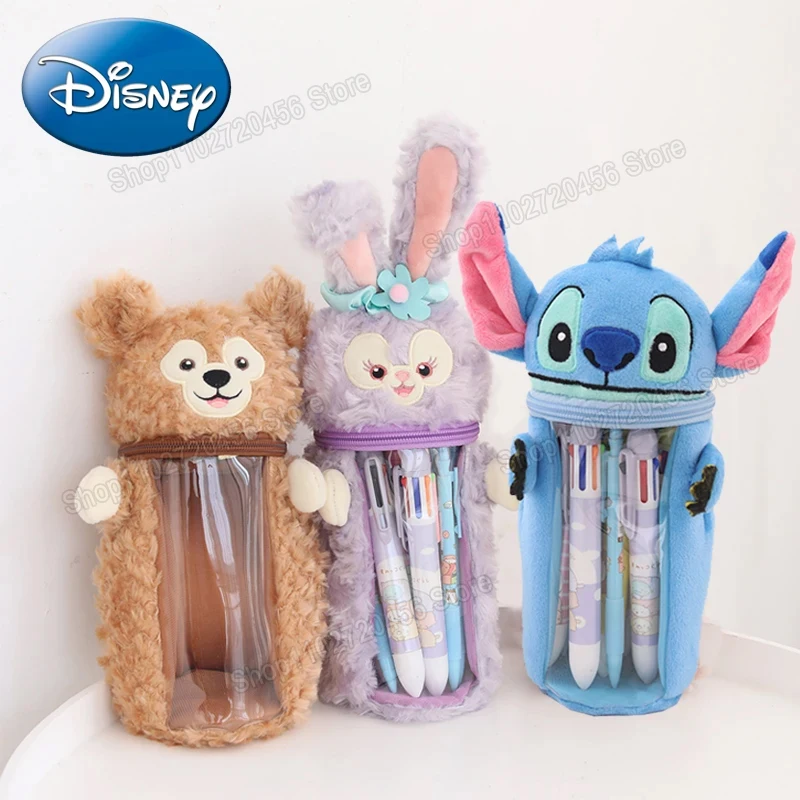 

Disney Lilo & Stitch Pencil Case Cartoon Stitch Mickey Minnie Plush Pen Bag Kawaii Kids Stationery Christmas Gifts