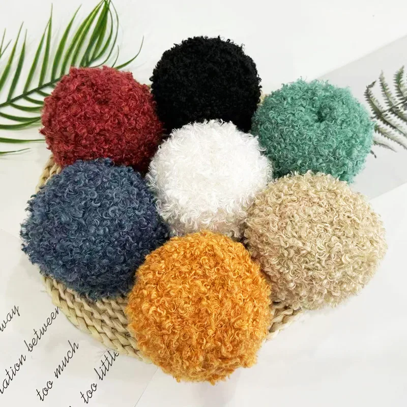 50g Weiche Nachahmung Teddy Lockiges Garn Ball Handgemachte DIY Stricken Häkeln Wolle Faden Für DIY Puppe Tier Bär Kaninchen kleidung