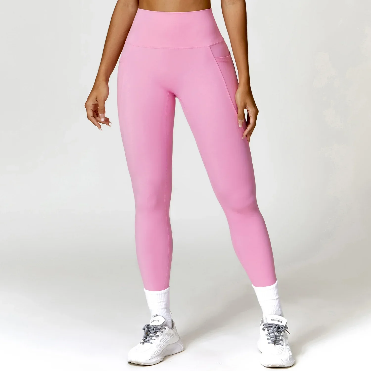 Pantalones de Yoga con bolsillo para mujer, mallas deportivas sin costuras de cintura alta con realce, mallas de entrenamiento para Fitness, ropa de gimnasio, novedad de 2023