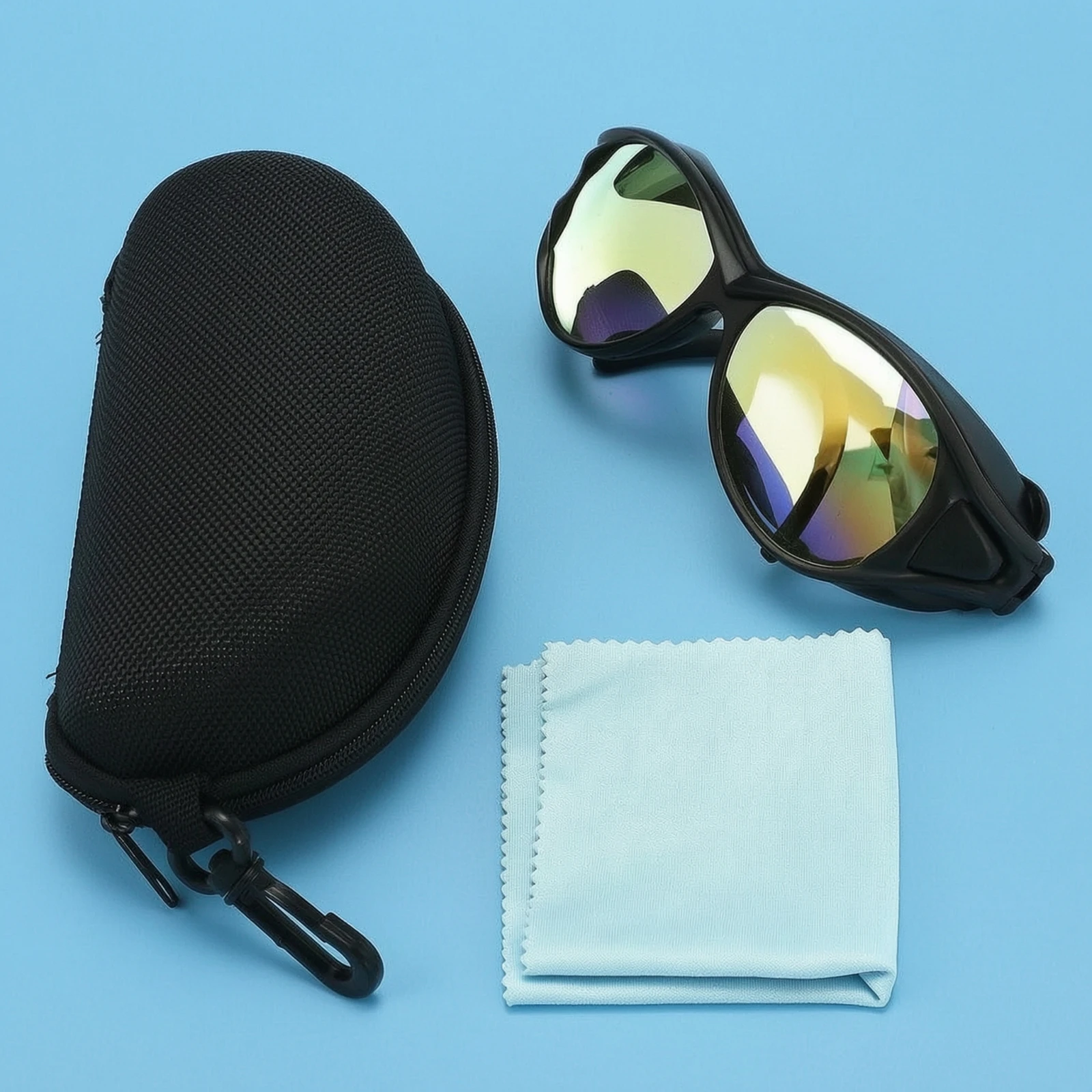 Safety Glasses with Case Tinted Curved-Fit Safety Glasses Safeguarding Goggles Impact-Resistant Eyewear Ergonomic for Welders