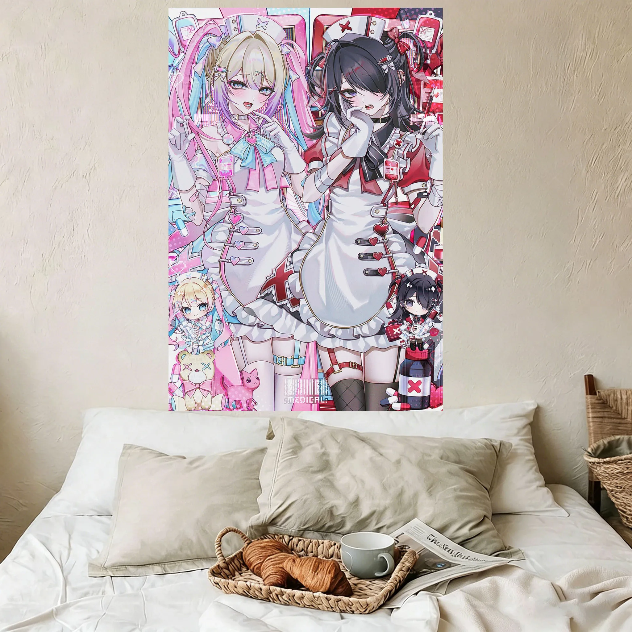 1 Stück Needy Girl Overdose Wandteppich Kangle&Amechan Perfektes Geschenk für Fans Wandbehang für Schlafzimmer Wohnheim Dekoration Anime-Merchandise – Detail 3