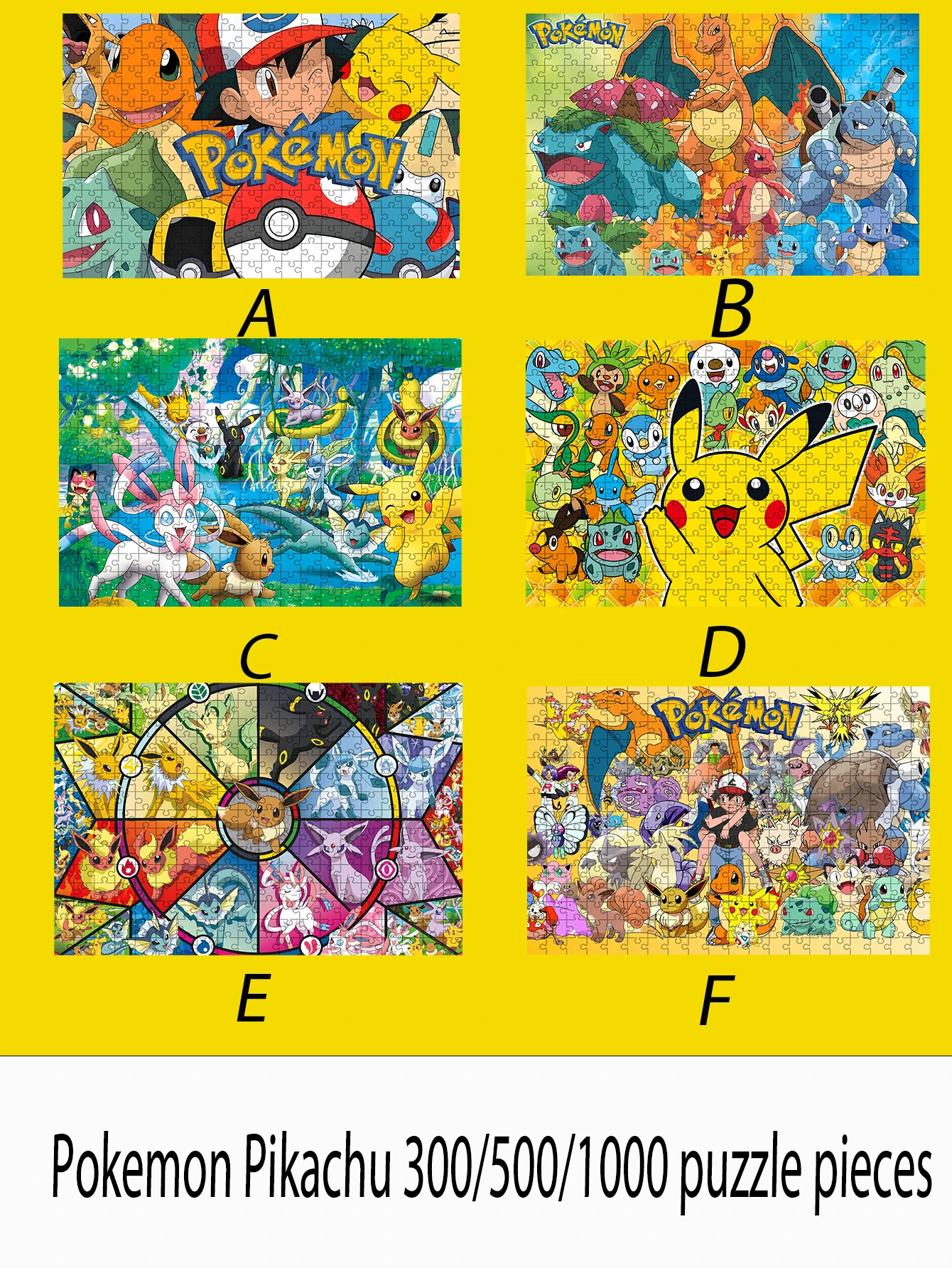 

Pokemon jigsaw puzzle Pikachu 300/500/1000 pieces wooden onePiece Puzzles for Adults childrenEducational Toys Gifts