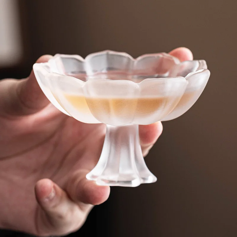 , hochfüßer Becher, hochfüßer Tee-Probierbecher, duftender Becher, gebrannter Weinbecher für Reiswein, leichter Luxus und hochwertiger Meisterbecher