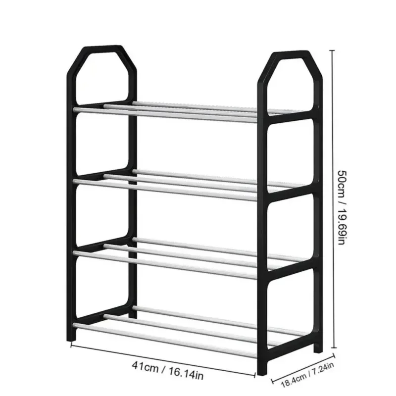 4 Tier Shoe Rack for Home, Practical Shoe Cabinet, Balcony Mount, Storage Shelf, Shoe Hanger, Bedroom, Bedroom, Balcony