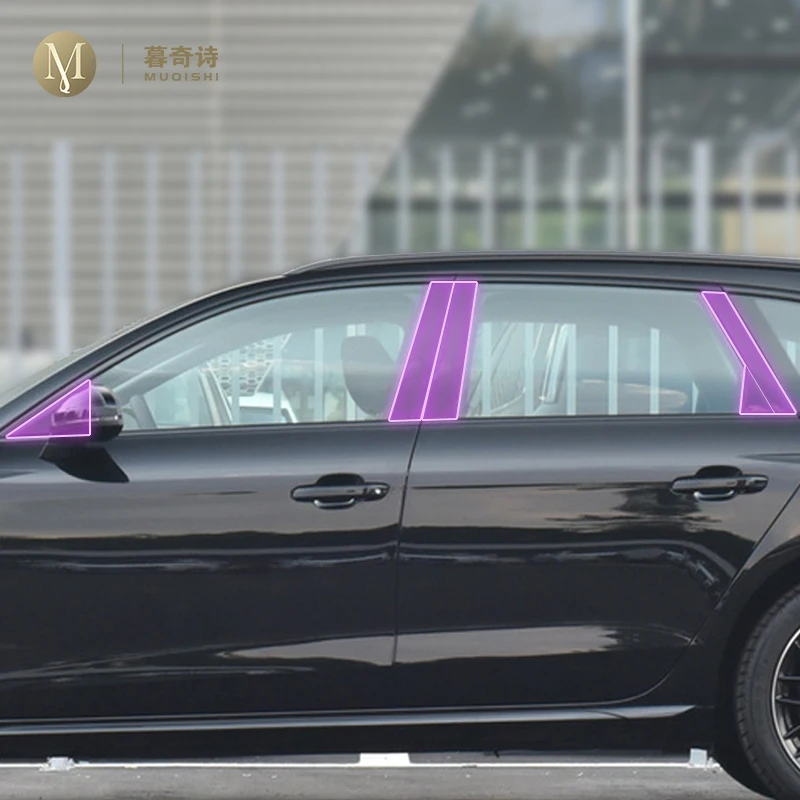 

MUQSHI предварительно вырезанное окно автомобиля, столба B/C, защита от царапин, защитная пленка из ПЭТ/ТПУ, прозрачная/пленка из углеродного волокна для Audi A4 B9 2020-2024