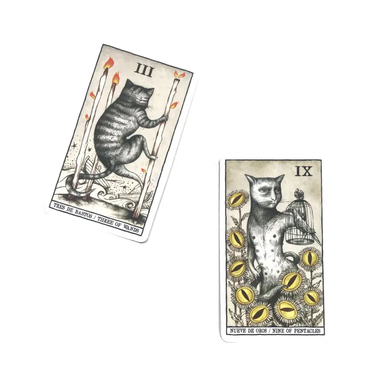 Hot sales Cats Tarot Oracle Card Fate Divination Prophecy Card Family Party Game Toy Tarot 78 Card Deck PDF Guide