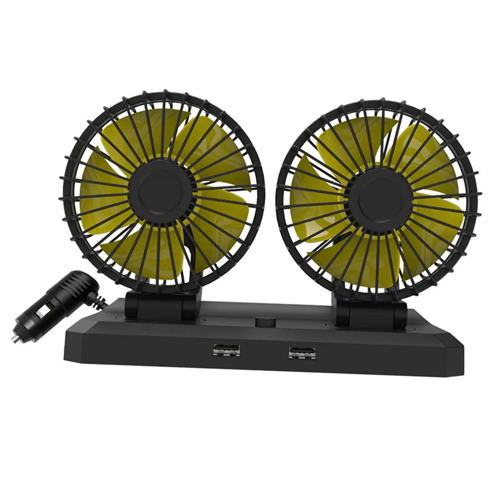Car Cooling Fan 2 Speeds 360 Degree Rotatable for Truck Vehicle Boat Van SUV RV Adjustable Durable Low Noise Easily Install
