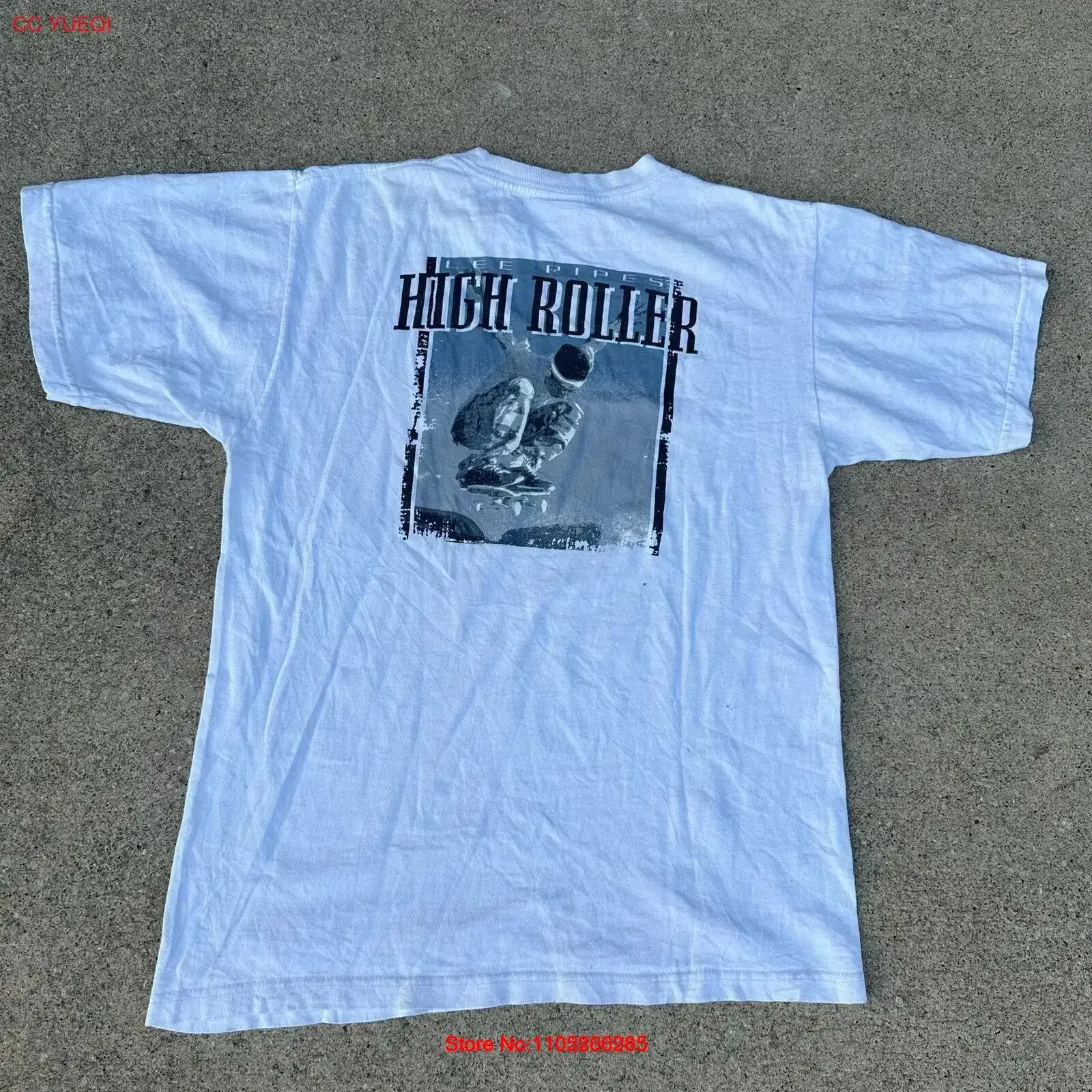 

Vintage Y Dated 2K 2000 Lee Pipes Jeans High Roller Double White T Shirt vintage Washed designer clothes graphic Breathable