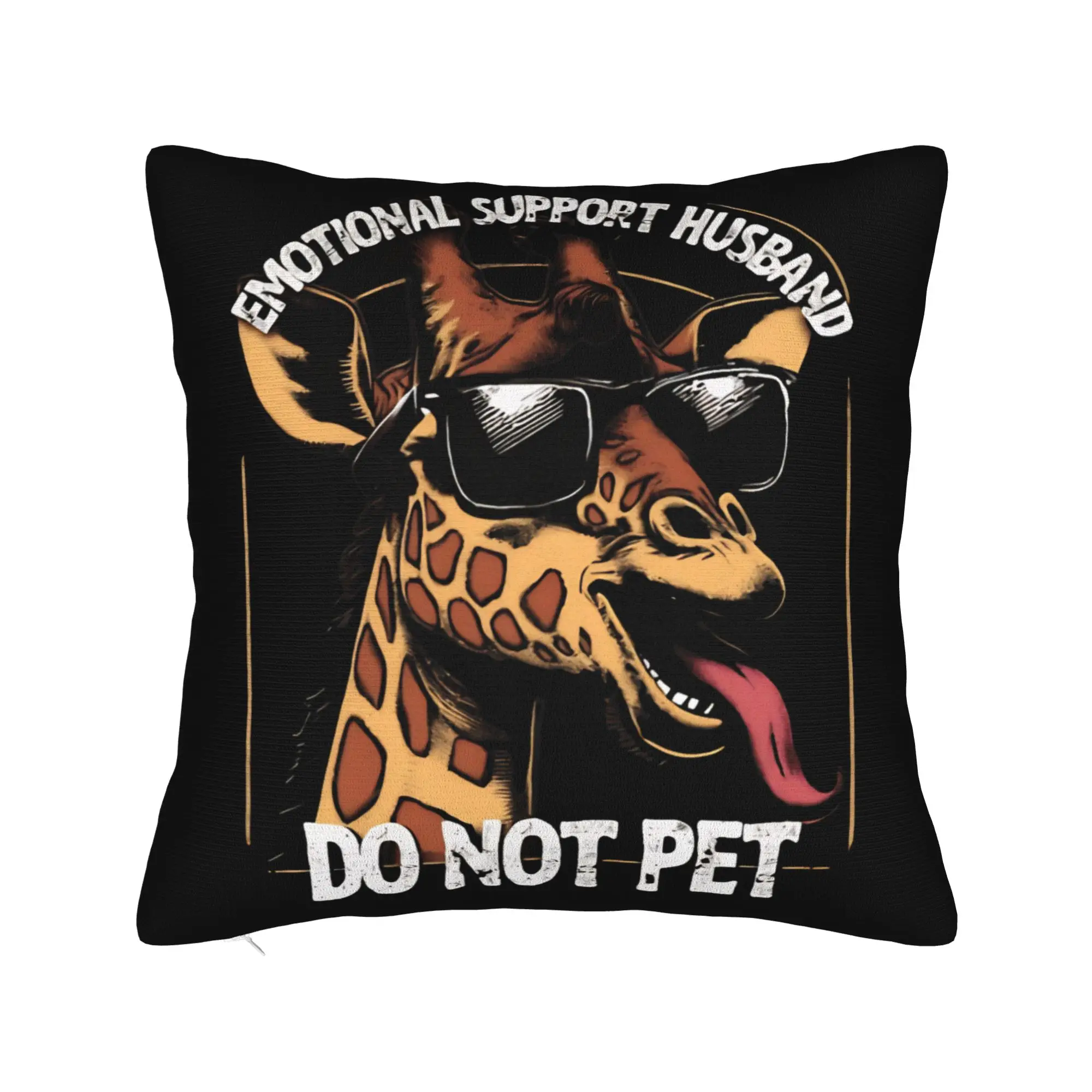 EMOTIONAL SUPPORT HUSBAND DO NOT PET Pillow Cover  Comfy Cushion Cover Retro Trendy Pillow Case For Sofa Car Home Decor