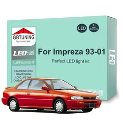 9 Uds accesorios de coches para Subaru Impreza 1993 1994 1995 1996 1997 1998 1999 2000 2001 bombilla LED Interior para maletero Canbus Dome