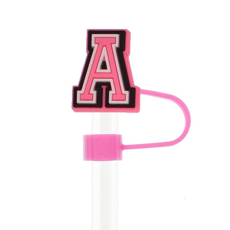 1PCS Reusable Dust-Proof Straw Caps Letter Silicone Straw Covers Cap Compatible With Stanley 30&40Oz Cup 10mm Straw Toppers