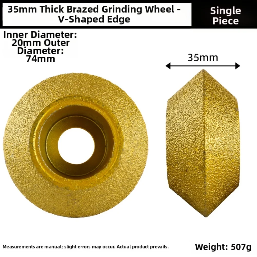 3inch 75mm V Shape Dry Vacuum Brazed Grinding Wheel Edging Profile Grinding Disc Edge Marble Edging Profile Grinding Disc