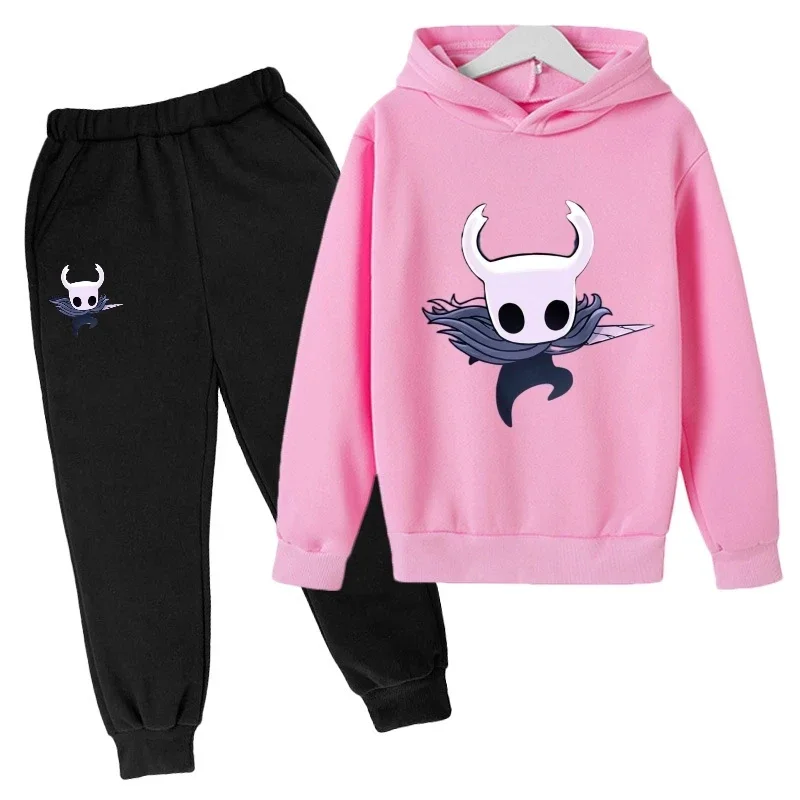 Game Hollow Knight Kids Hoodie+Pant Set Boys Girls Age 2-14 Anime Sweatshirts hoodie sets Hot Toddler Fabric Fashion Print Coat