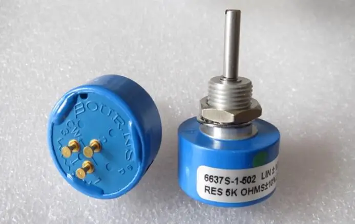 

6637S-1-502 импортированные позолоченные ножки из США, проводящий пластик на 360 градусов, ручка потенциометра 5K, длина 22 мм