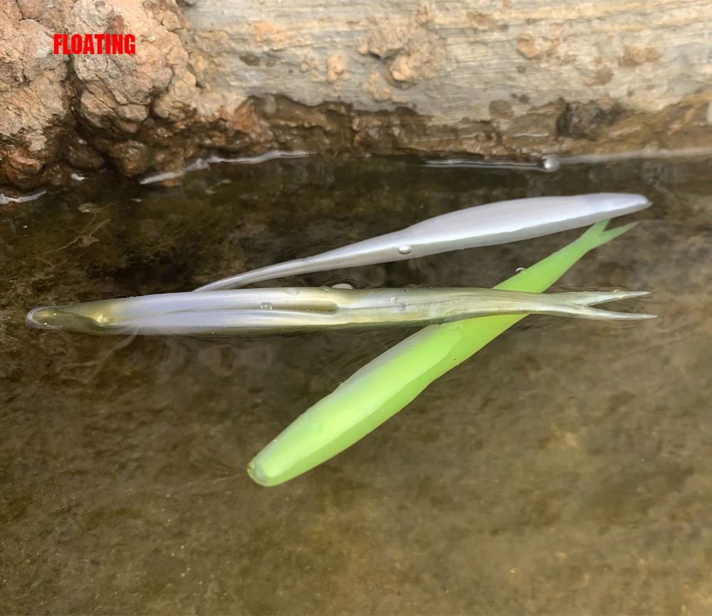 Spinpoler Jerk Shad Schwimmender TPR-Weichköder Angelköder 4,72' Leicht Geteilter Schwanz Künstlicher Silikon-Drop-Shot-Köder für Bass und Meeresfischerei – Detail 4