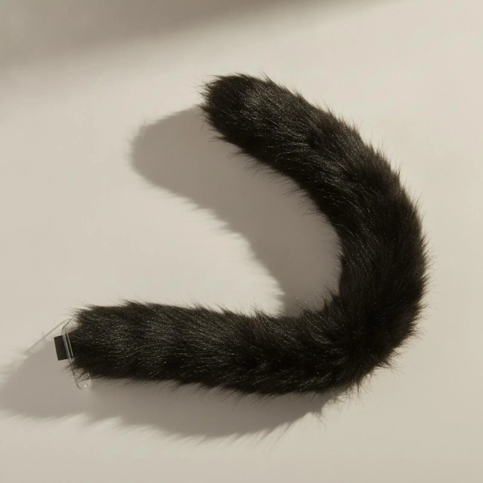 Plush Cat Headband and Tail Accessory for Cosplay Costume Set with Contrasting Inner Ears for Themed Party Performance