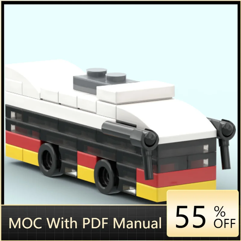 

45 Parts MOC City Traffic Series Mini Bus Model Technology Building Blocks Creative For Children Toys Surprise Christmas Gifts