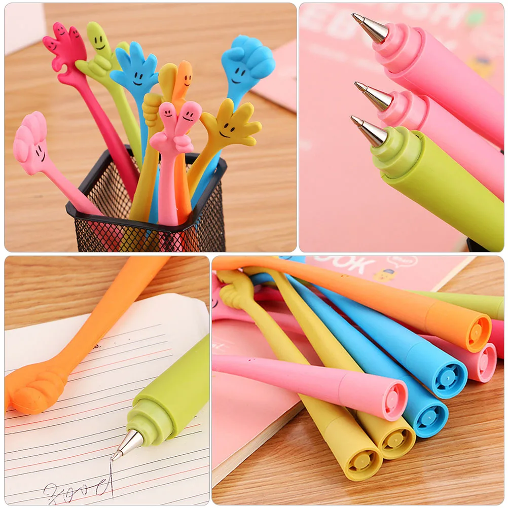 

8 шт., силиконовые шариковые ручки с креативными жестами, детские инструменты для письма, домашние задания, студенческие канцелярские принадлежности