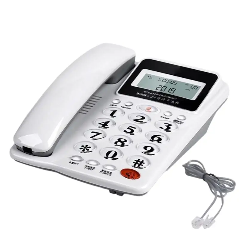 652F Corded Landline Phone Big Button Household Hotel Business Desktop Landline Telephone for Office Home Hotel Guest Room