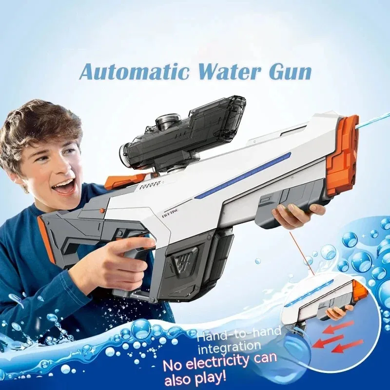 Pistola ad acqua di aspirazione completamente automatica Giocattolo elettrico Piscina ad acqua ad alta pressione Piscina estiva all'aperto Piscina da spiaggia Giocattolo d'acqua per feste di battaglia