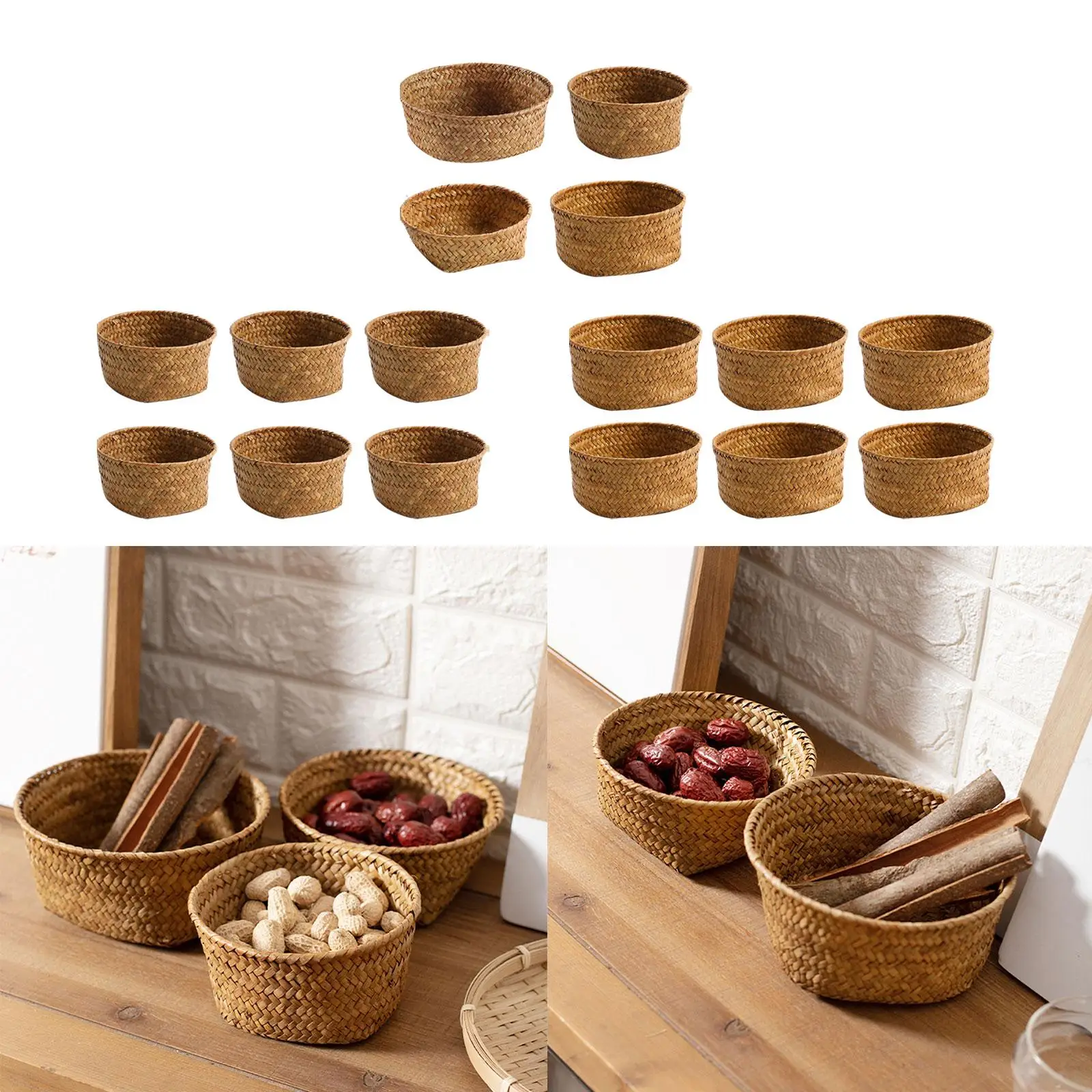 Woven Storage Basket Woven Bread Basket Home Decor Serving Tray Tissue Holder