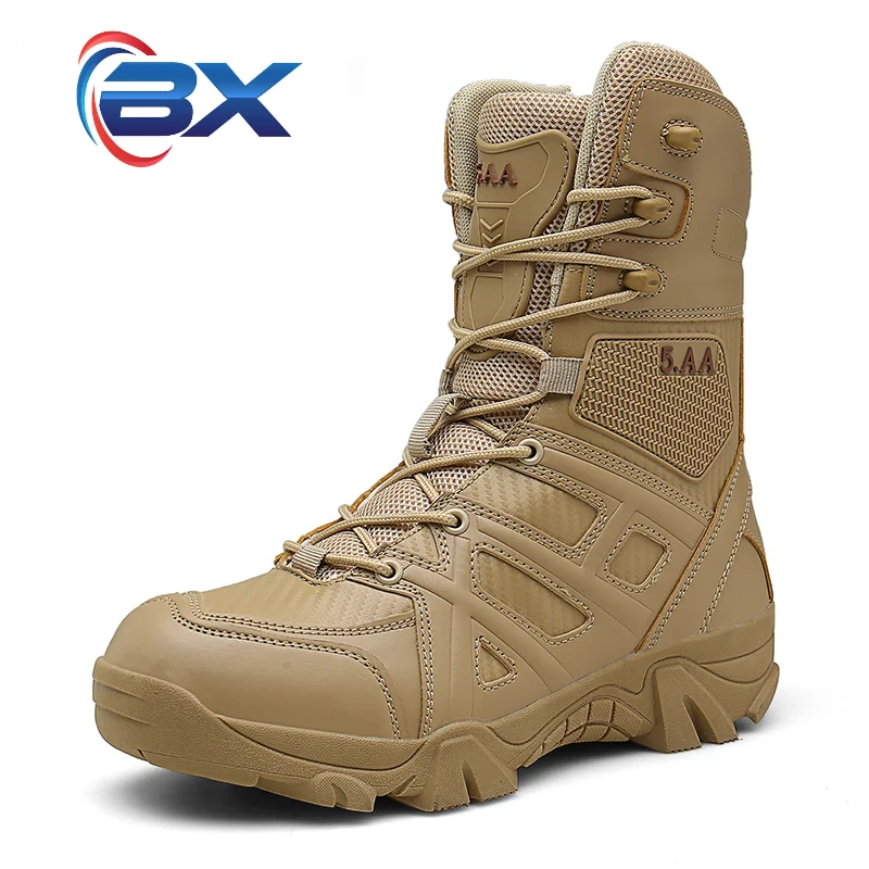 

Mens Tactical Boots Mens Desert Waterproof Work Safety Shoes Climbing Hiking Shoes Ankle Mens Outdoor Boots