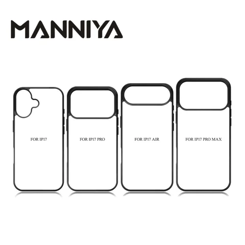 MANNIYA for iphone 18 Duo 18 Pro 17 Pro Max Blank 2D Sublimation Rubber Phone Case Cover with Aluminum Inserts 10pcs/Lot